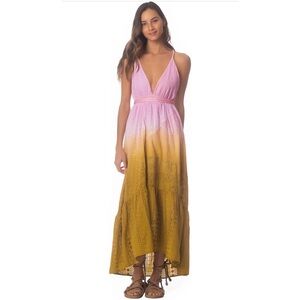 $230 Maaji Rosegarden Patchwork Nadina Cover Up Dress In Pink